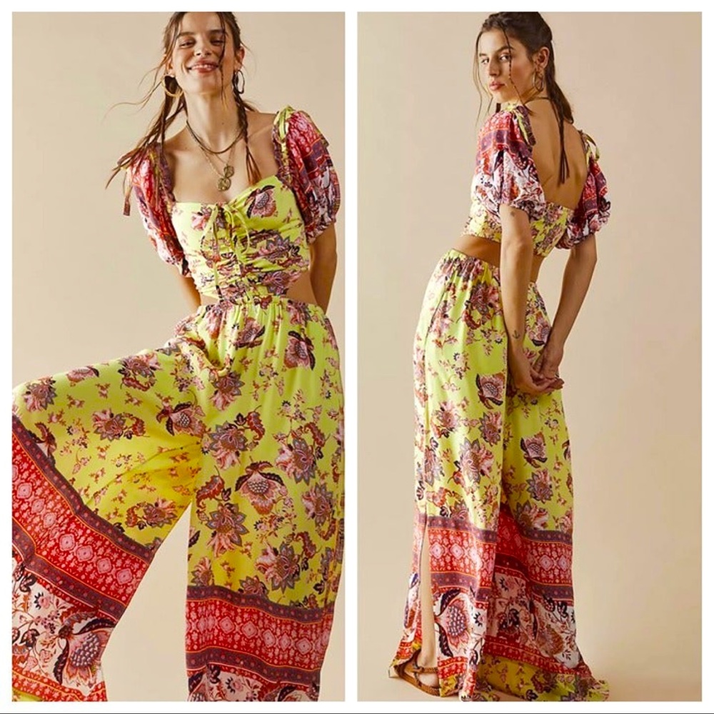 FP NWT SIZE XS BALI CITRUS SKIES JUMPSUIT